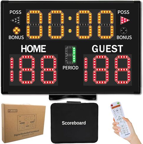 LUCKY TIME Electronic Basketball Scoreboard with Buzzer, Digital Scoreboard with Remote,Portable Score Keeper Battery Powered Score Board for Sports Games in Kuwait