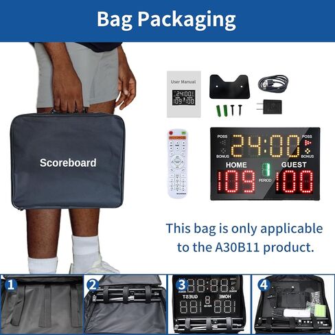 LUCKY TIME Electronic Basketball Scoreboard with Buzzer, Digital Scoreboard with Remote,Portable Score Keeper Battery Powered Score Board for Sports Games in Kuwait