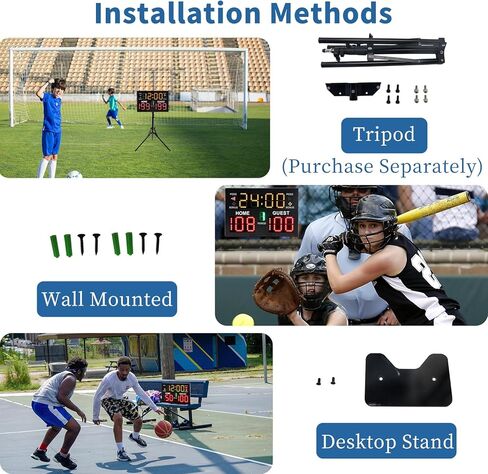 LUCKY TIME Electronic Basketball Scoreboard with Buzzer, Digital Scoreboard with Remote,Portable Score Keeper Battery Powered Score Board for Sports Games in Kuwait