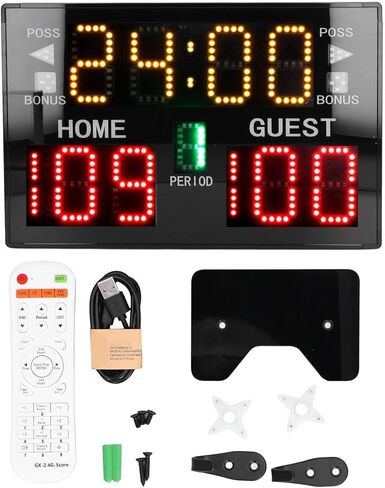 Eujgoov Scoreboard Basketball Electronic LED Digital Multisport Tabletop Indoor Clock 11 Digit Timer Buzzer for Indoor Sports Game Training in Saudi Arabia