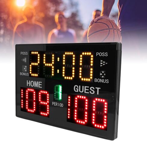 Eujgoov Scoreboard Basketball Electronic LED Digital Multisport Tabletop Indoor Clock 11 Digit Timer Buzzer for Indoor Sports Game Training in Saudi Arabia