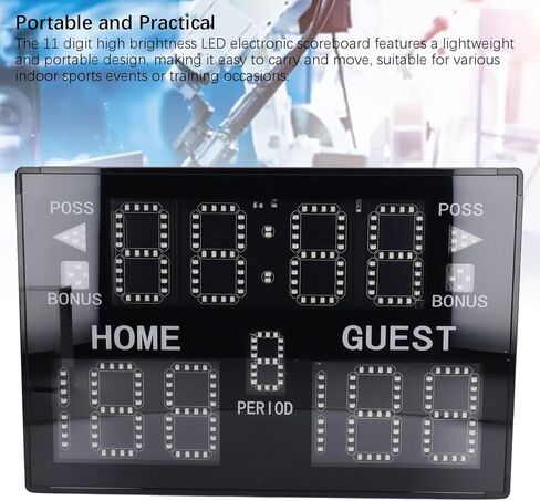 Eujgoov Scoreboard Basketball Electronic LED Digital Multisport Tabletop Indoor Clock 11 Digit Timer Buzzer for Indoor Sports Game Training in Saudi Arabia