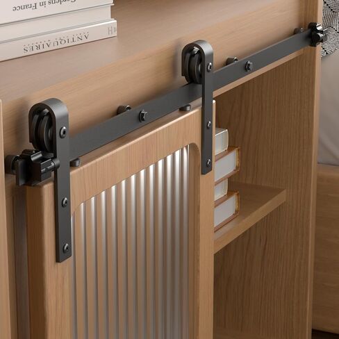 4FT البسيطة انزلاق باب الحظيرة الأجهزة كيت خزانة خزانة 48 "نظام المسار الكربون الصلب الأساسية الأسطوانة شماعات لواحدة 24" لوحة الباب واسعة in Kuwait