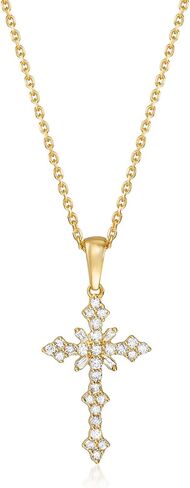 Ross-Simons 0.25 ct. t.w. Diamond Cross Pendant Necklace in 18kt Gold Over Sterling in Saudi Arabia