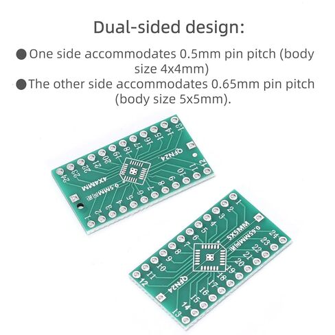 10 Pcs QFN24 to DIP PCB Adapter Board 0.5/0.65mm Pitch Converter for MCU/QFN Chip On Breadboard Or Perfboard in Saudi Arabia