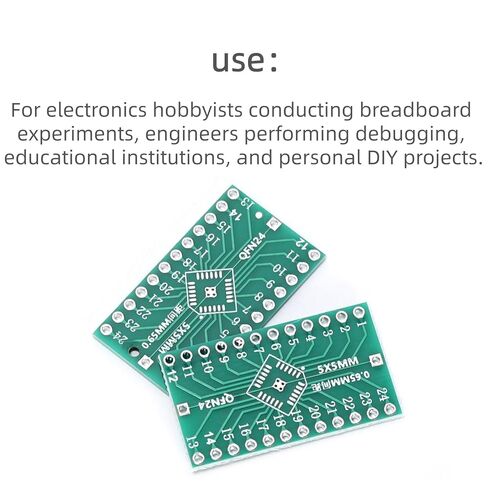 10 Pcs QFN24 to DIP PCB Adapter Board 0.5/0.65mm Pitch Converter for MCU/QFN Chip On Breadboard Or Perfboard in Saudi Arabia