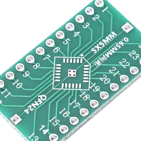 10 Pcs QFN24 to DIP PCB Adapter Board 0.5/0.65mm Pitch Converter for MCU/QFN Chip On Breadboard Or Perfboard in Saudi Arabia