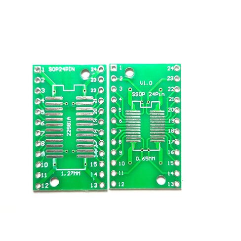 10pcs SOP24 SSOP24 TSSOP24 to DIP24 PCB Pin Board SMD to DIP Adapter PCB Proto Board 0.65mm/1.27mm PCB Board Converter Socket for with Xgecu T48 T76 RT80H Chip Prorammer IC Socket in Saudi Arabia