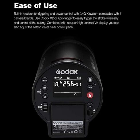 فلاش Godox AD400 Pro II TTL خارجي 400 وات، 30 وات ثنائي اللون 2800K-6000K، فلاش تصميم مزدوج التركيب، 2.4 جيجا هرتز X نظام HSS 1/8000 ثانية، 0.01 ثانية ~ 1 ثانية وقت إعادة التدوير، 460 قوة كاملة، ترقية Godox AD400Pro in Saudi Arabia