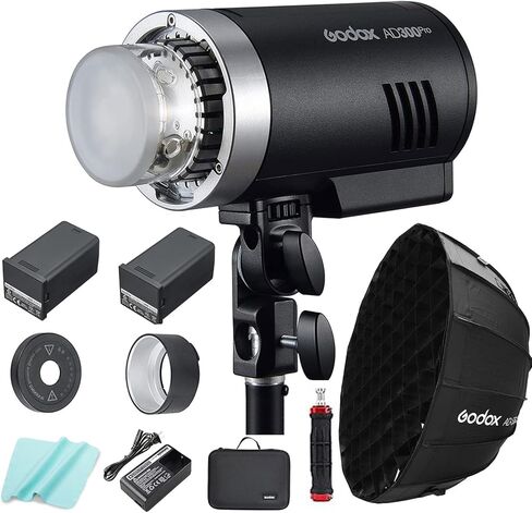فلاش Godox AD400 Pro II TTL خارجي 400 وات، 30 وات ثنائي اللون 2800K-6000K، فلاش تصميم مزدوج التركيب، 2.4 جيجا هرتز X نظام HSS 1/8000 ثانية، 0.01 ثانية ~ 1 ثانية وقت إعادة التدوير، 460 قوة كاملة، ترقية Godox AD400Pro in Saudi Arabia