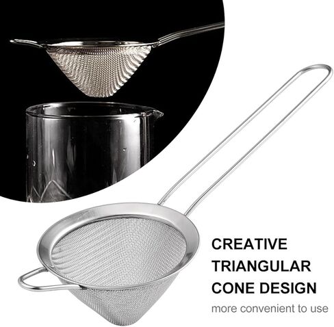 Lurrose Triangular Cone Juice Residue Strainer Funnel Screen Filter for Bar and Kitchen Efficient Ice and Sundries Draining Tool Multi-use for Juice Soy Milk Oil and Flour Filtering in Saudi Arabia