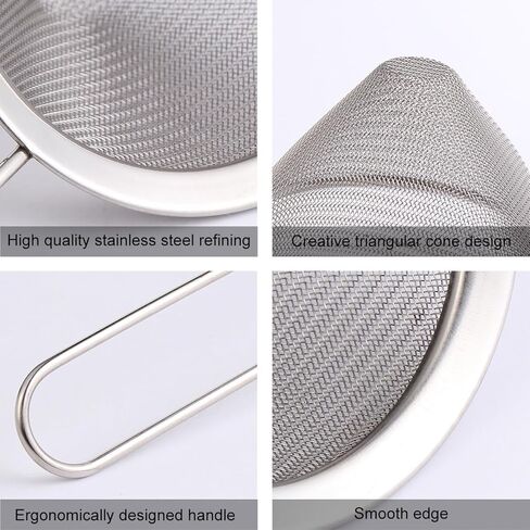 Lurrose Triangular Cone Juice Residue Strainer Funnel Screen Filter for Bar and Kitchen Efficient Ice and Sundries Draining Tool Multi-use for Juice Soy Milk Oil and Flour Filtering in Saudi Arabia