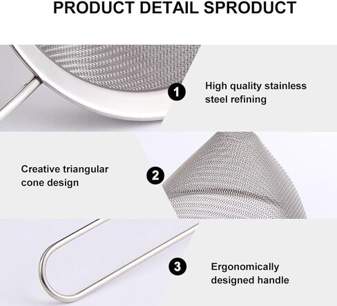 Lurrose Triangular Cone Juice Residue Strainer Funnel Screen Filter for Bar and Kitchen Efficient Ice and Sundries Draining Tool Multi-use for Juice Soy Milk Oil and Flour Filtering in Saudi Arabia