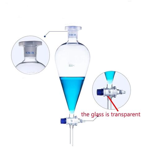 inlaboratory Glass Pear Shape Separatory Funnel Laboratory Separating Funnel(1000mL Glass) in Saudi Arabia