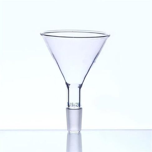 1Pcs Clear Glass Feeding Funnel, Tapered Funnel with Frosted Opening(150mm Joint No.24) in Saudi Arabia