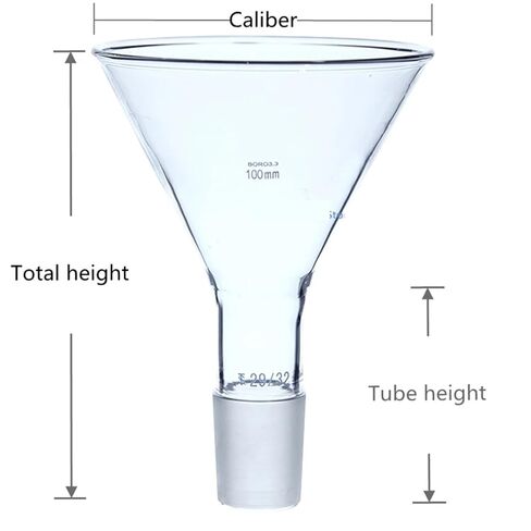 1Pcs Clear Glass Feeding Funnel, Tapered Funnel with Frosted Opening(150mm Joint No.24) in Saudi Arabia