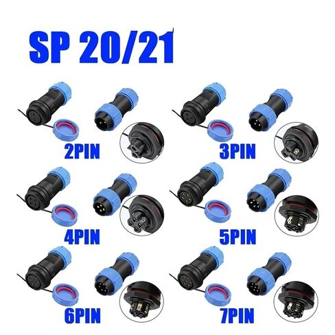 5 sets of SP16 SP17 SP20 SP21 screw wiring connector SL21 industrial plug 2P 3P 4P(SP20 SP21 Docking,5 SETS_3P) in Saudi Arabia