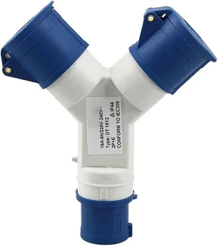 Y-type industrial plug 3/4/5 pin 16A/32A multifunctional two/three-way connector three-phase power supply(3P-32A-1-3) in Kuwait