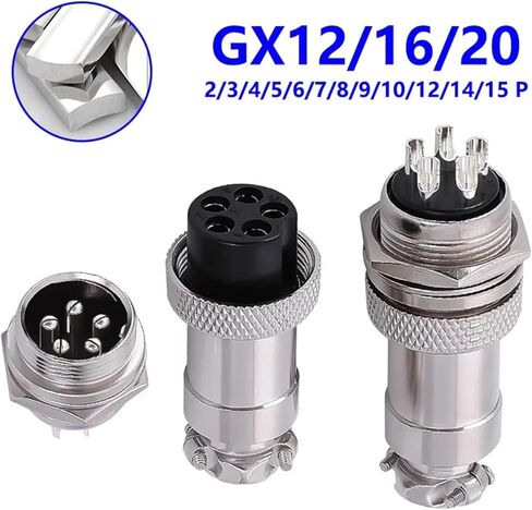 5 sets of GX16 2/3/5/6/7/9/10 pin male and female soldering industrial connectors(5 SETS_7P) in Saudi Arabia