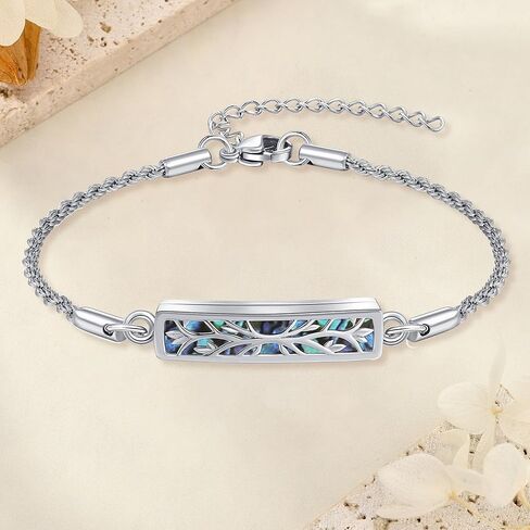 Tree of Life Urn Bracelet Sterling Silver Created Opal Urn Bracelet for Ashes Tree of Life Cremation Jewelry for Women in Saudi Arabia