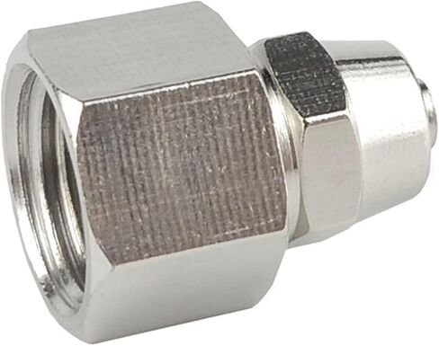 Pneumatic Tracheal Quick Connect Connector With Straight Inner Thread Locking Nut PCF6-1/8-2/10-3/12-4/16mm 1Pcs(快拧PCF6-03) in Kuwait