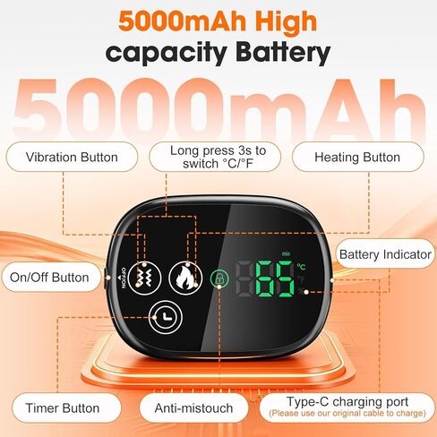 Shoulder Heating Pad with Massage, Cordless Heated Shoulder Brace Wrap Massager for Pain Relief Deep Tissue, Rotator Cuff Heating Pad, Gray in Kuwait