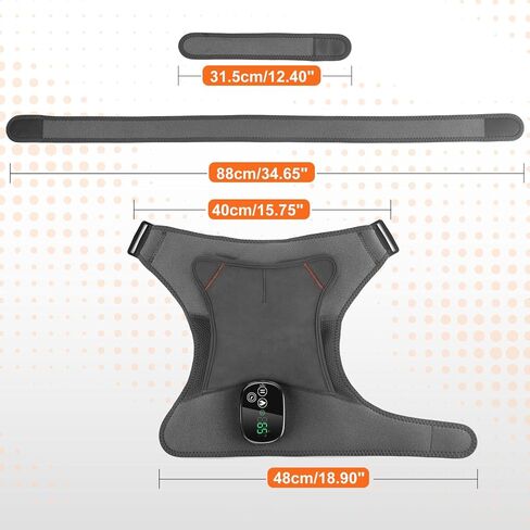Shoulder Heating Pad with Massage, Cordless Heated Shoulder Brace Wrap Massager for Pain Relief Deep Tissue, Rotator Cuff Heating Pad, Gray in Kuwait