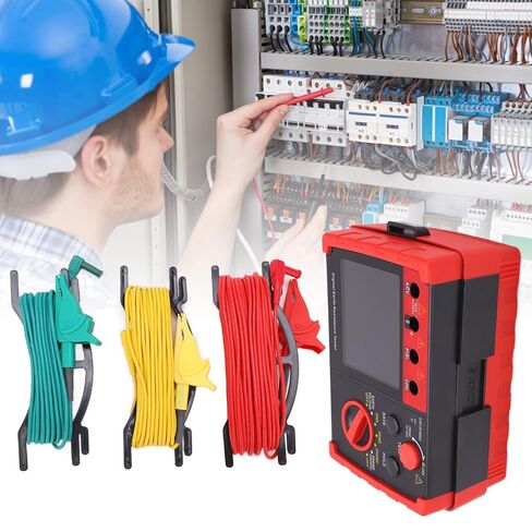 Fdit Earth Resistance Tester, Professional Digital Insulation Ground Resistance Meter with Ground Voltage Measurement GT5105A Model for Outdoor Use in Saudi Arabia