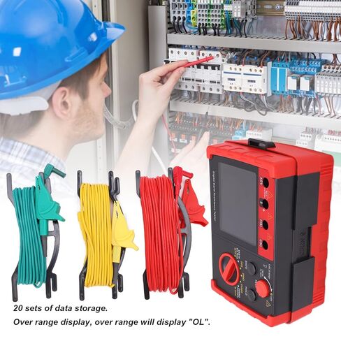 Fdit Earth Resistance Tester, Professional Digital Insulation Ground Resistance Meter with Ground Voltage Measurement GT5105A Model for Outdoor Use in Saudi Arabia