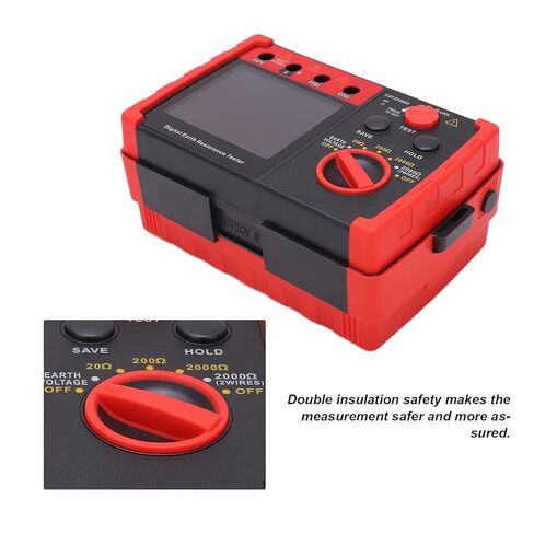 Fdit Earth Resistance Tester, Professional Digital Insulation Ground Resistance Meter with Ground Voltage Measurement GT5105A Model for Outdoor Use in Saudi Arabia