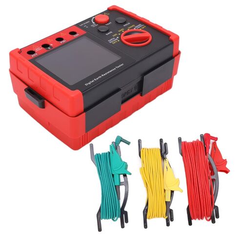 Fdit Earth Resistance Tester, Professional Digital Insulation Ground Resistance Meter with Ground Voltage Measurement GT5105A Model for Outdoor Use in Saudi Arabia