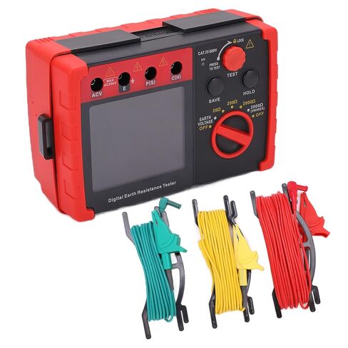 Fdit Earth Resistance Tester, Professional Digital Insulation Ground Resistance Meter with Ground Voltage Measurement GT5105A Model for Outdoor Use in Saudi Arabia