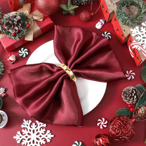 24 Pcs Gold Napkin Rings Set, Semicircle Metal Gold Napkin Holder Buckles, Fall Thanksgiving Christmas Napkin Rings, Napkins Rings for Dinner Table Decor, Wedding, Banquet, Party, Easter in Saudi Arabia