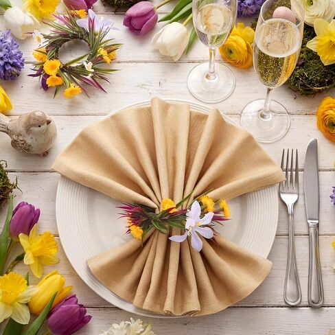 6 Pcs Widlfower Napkin Rings Daisy Mini Wreath Taper Candle Holder Spring Summer Artificial Flower Napkin Ring for Farmhouse Banquet Tableware Festive Decor Wedding Tea Party Dinner Supplies in Saudi Arabia