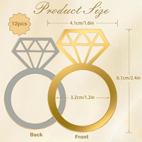 مجموعة حلقات مناديل ذهبية من Edussy مكونة من 12 قطعة، حامل حلقات منديل ألماس مرآة من الأكريليك لتزيين طاولات الزفاف المركزية، أو غداء الزفاف، أو العشاء العائلي، أو حفل الزفاف أو ديكور الذكرى السنوية in Kuwait