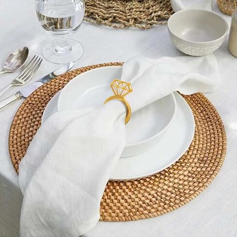 مجموعة حلقات مناديل ذهبية من Edussy مكونة من 12 قطعة، حامل حلقات منديل ألماس مرآة من الأكريليك لتزيين طاولات الزفاف المركزية، أو غداء الزفاف، أو العشاء العائلي، أو حفل الزفاف أو ديكور الذكرى السنوية in Kuwait