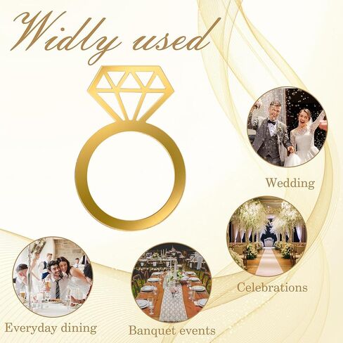 مجموعة حلقات مناديل ذهبية من Edussy مكونة من 12 قطعة، حامل حلقات منديل ألماس مرآة من الأكريليك لتزيين طاولات الزفاف المركزية، أو غداء الزفاف، أو العشاء العائلي، أو حفل الزفاف أو ديكور الذكرى السنوية in Kuwait