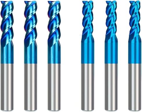 6 قطع كربيد نهاية قاطعة الطاحونة 3 الناي راوتر بت نانو الأزرق طلاء كربيد نهاية مطحنة قطع الألومنيوم قاطعة المطحنة أداة طحن المعادن in Kuwait