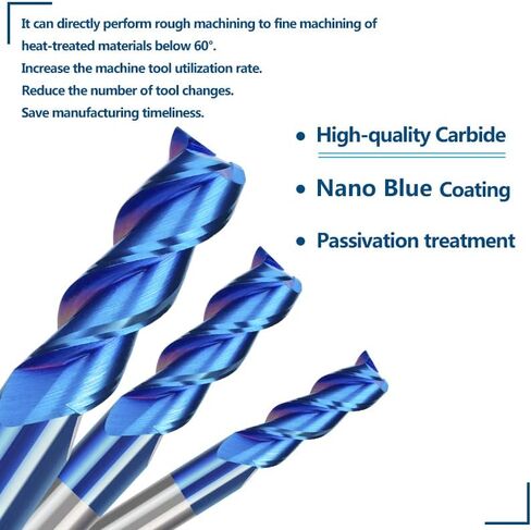 6 قطع كربيد نهاية قاطعة الطاحونة 3 الناي راوتر بت نانو الأزرق طلاء كربيد نهاية مطحنة قطع الألومنيوم قاطعة المطحنة أداة طحن المعادن in Kuwait