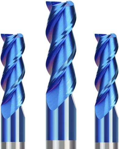 6 قطع كربيد نهاية قاطعة الطاحونة 3 الناي راوتر بت نانو الأزرق طلاء كربيد نهاية مطحنة قطع الألومنيوم قاطعة المطحنة أداة طحن المعادن in Kuwait