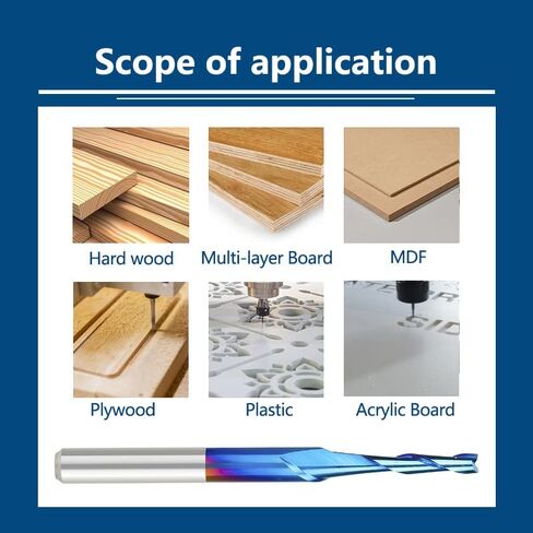 لقم التوجيه الحلزوني باستخدام الحاسب الآلي 3.175/4/6/8/10/12 مللي متر عرقوب 2 فلوت لقمة التوجيه باستخدام الحاسب الآلي الصلبة مطحنة نهاية كربيد لنحت قطع الخشب in Kuwait