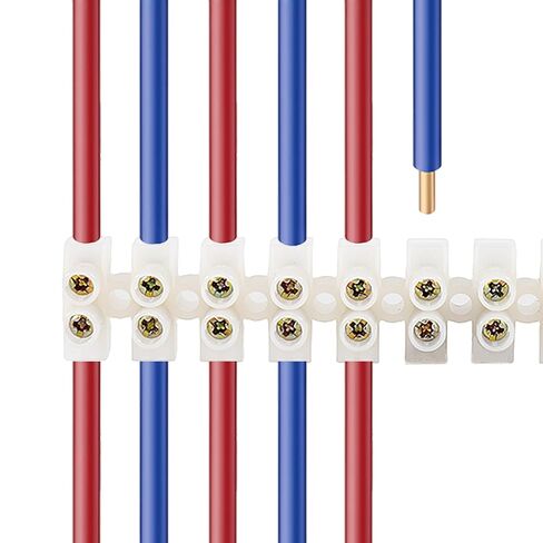 10pcs Terminal Block White Screw Terminal Connector Dual Row Electric Barrier Block 12-Position Terminal Strip, 10 Amp 380 V for Small Home Projects and Electrical in Saudi Arabia