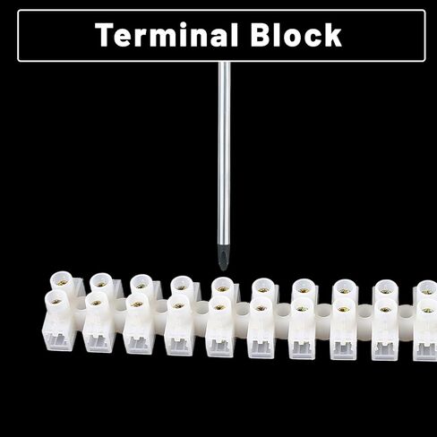 10pcs Terminal Block White Screw Terminal Connector Dual Row Electric Barrier Block 12-Position Terminal Strip, 10 Amp 380 V for Small Home Projects and Electrical in Saudi Arabia
