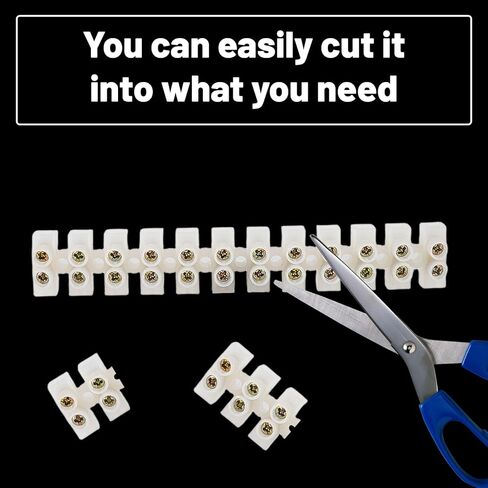 10pcs Terminal Block White Screw Terminal Connector Dual Row Electric Barrier Block 12-Position Terminal Strip, 10 Amp 380 V for Small Home Projects and Electrical in Saudi Arabia