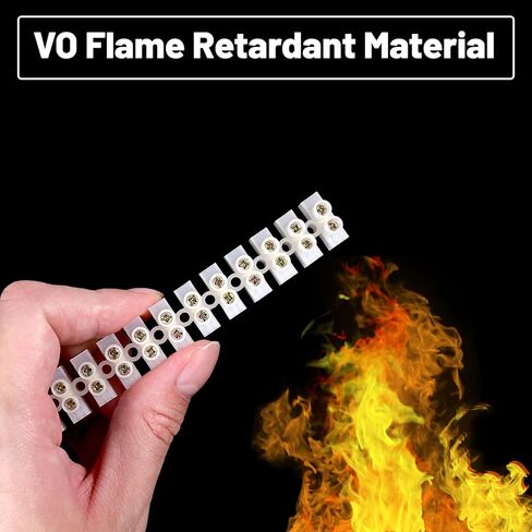 10pcs Terminal Block White Screw Terminal Connector Dual Row Electric Barrier Block 12-Position Terminal Strip, 10 Amp 380 V for Small Home Projects and Electrical in Saudi Arabia