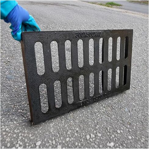 Drain Grate Drain Grates Outdoor Ductile Cast Iron Heavy Duty Sewer Grate for Garage,Parking Lot,Concrete Floor(5pcs,14.96x23.62x1.18in) in Saudi Arabia