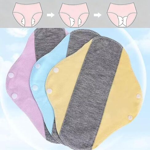 6 Pieces Reusable Leak-Proof & Waterproof Washable Pads, Pure Cotton Washable Underwear for Elderly Care & Mobility Support, Feel Secure, Dry, Comfortable Breathable Fabric for Women in Saudi Arabia