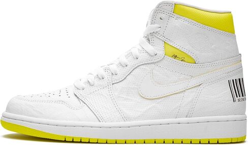 حذاء Nike Air Jordan 1 "First Class Flight White للرجال، أبيض/أصفر، 8 in Kuwait