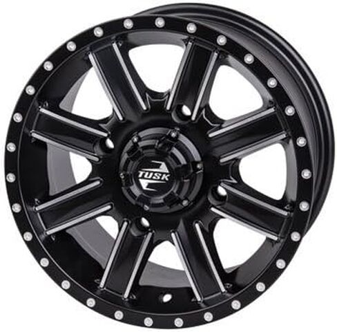 أربعة 32x10-14 TUSK TERRABITE HUCKITY DIGHT 8-PLY الإطارات UTV مثبتة على عجلات Cascade TUSK-لتطبيقات Polaris 4/156 يشمل نمط الترباس المكسرات العربية (4+3 إزاحة ، Machined/Black) in Kuwait