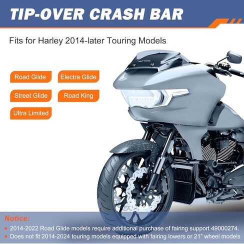 حارس المحرك شقة بار تحطم طراز Harley Touring 2014-2025 Street Glide Road Road Road King Electra Glide Ultra Models in Saudi Arabia